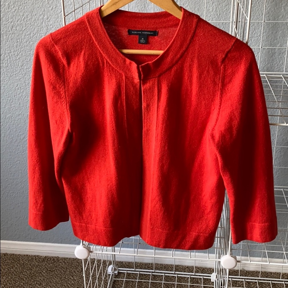 Banana Republic red-orange cardigan